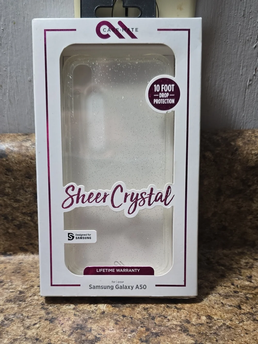 case-mate Sheer Crystal Clear Sparkle Phone Case - Clear with Silver Glitter NWT